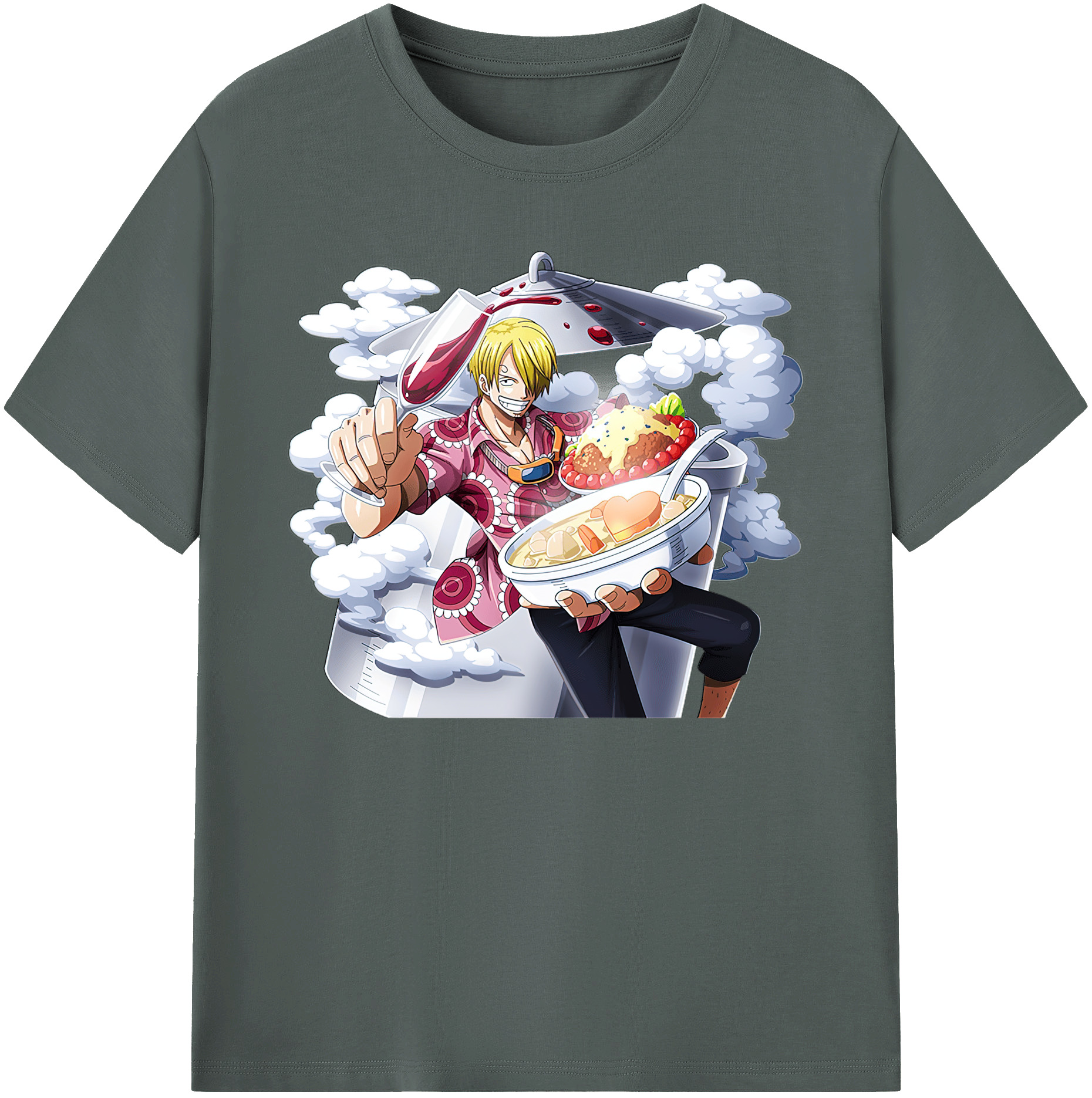 （画像用） ワンピース サンジ ONE PIECE Sanji 綿100％ メンズ半袖Tシャツ｜肌触りやわらか＆通気性